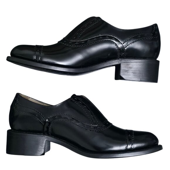 The Office of Angela Scott Ms. Arzner Slip On Black Oxford Leather Loafer EU 37 - Picture 5 of 13